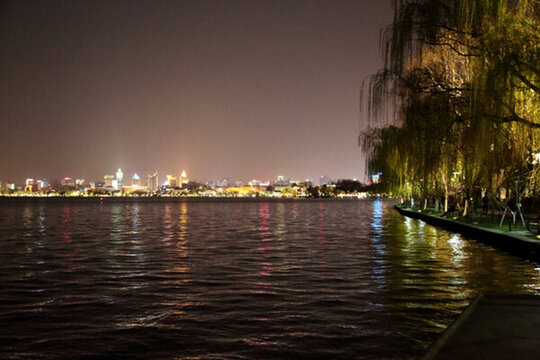 西湖景區(qū) 柳浪聞鶯公園 夜景
