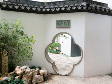 古典園林建筑  海棠形門