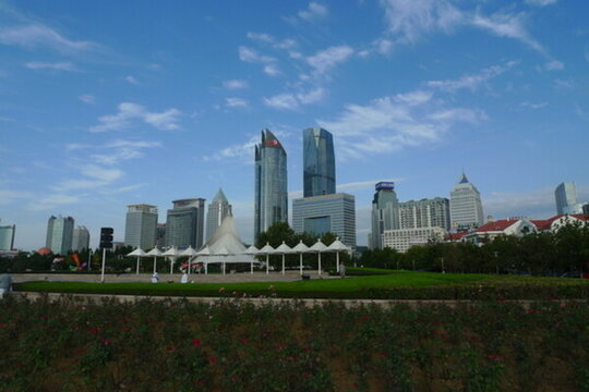 青島市 海濱都市風(fēng)光 音樂廣場(chǎng)