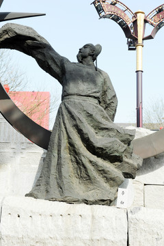 陜西西安李白雕塑