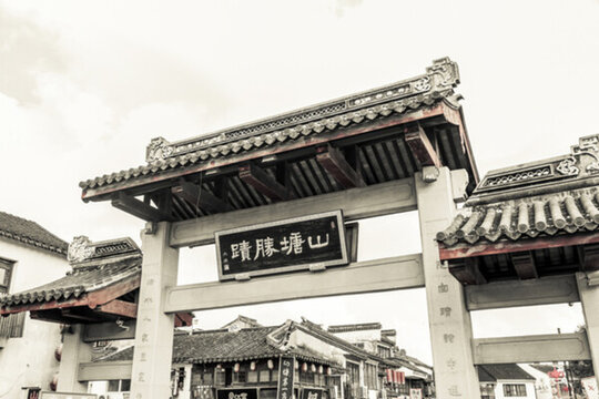 古鎮(zhèn)黑白照片