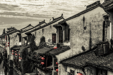 古鎮(zhèn)黑白照片