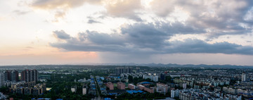 晚霞 城市 夜景