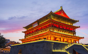 西安 鼓樓夜景高清圖片