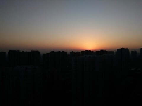 西安 日出 日落 夕陽