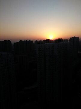 西安 日出 日落 夕陽