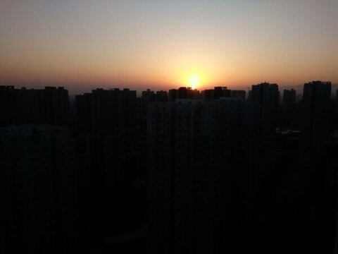 西安 日出 日落 夕陽