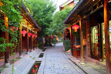 棗莊 臺(tái)兒莊古城 夜景 街道