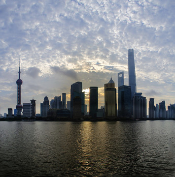 全景風雨上海外灘景001