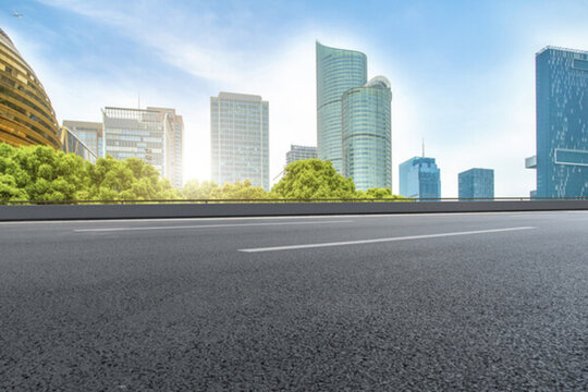 城市道路瀝青路面和杭州錢江新城