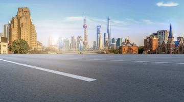 上海城市道路和陸家嘴建筑群