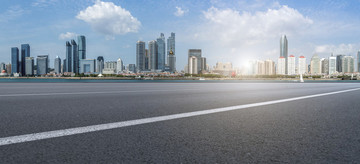 青島建筑景觀和公路路面