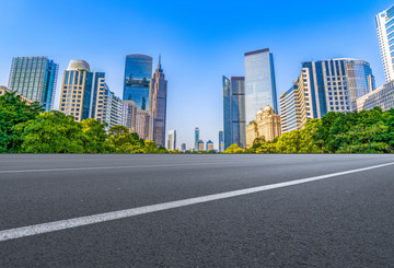 城市道路瀝青路面和廣州建筑景觀