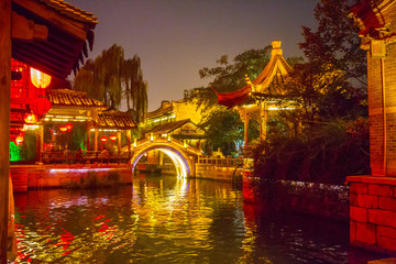 棗莊市臺兒莊古城夜景