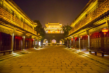 棗莊市臺(tái)兒莊古城夜景