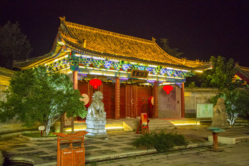 棗莊市臺兒莊古城參將署夜景