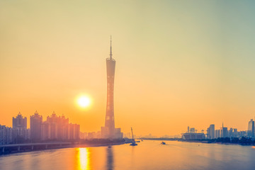 廣州黃昏日落風(fēng)光