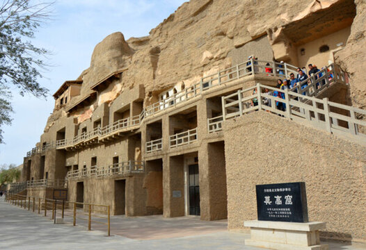 甘肅敦煌莫高窟外景高清圖