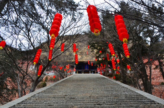 山西大同渾源北岳恒山春節(jié)燈籠