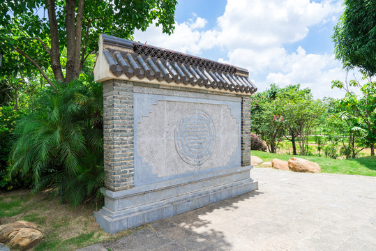 中式園林庭院影壁照壁墻