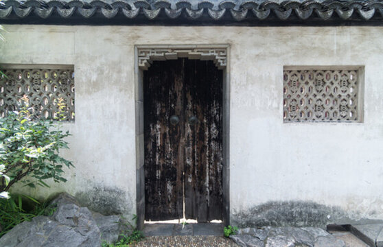 中式建筑白墻黑瓦