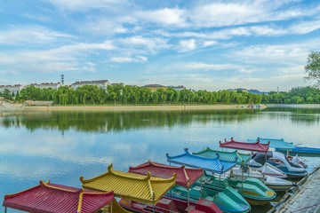 青州南陽(yáng)湖碧水藍(lán)天風(fēng)景