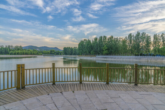 青州南陽湖碧水藍(lán)天風(fēng)景