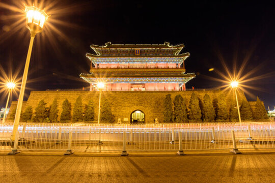 北京大前門(mén)正陽(yáng)門(mén)夜景