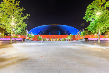 北京中國國家大劇院夜景