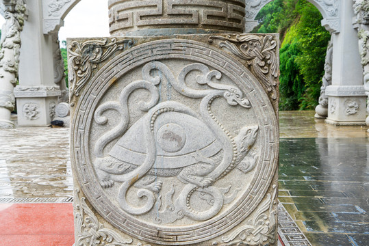四靈神獸浮雕
