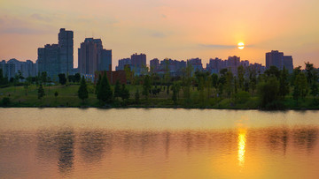 公園晚霞
