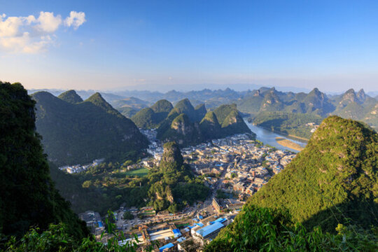 俯瞰陽朔縣城全景