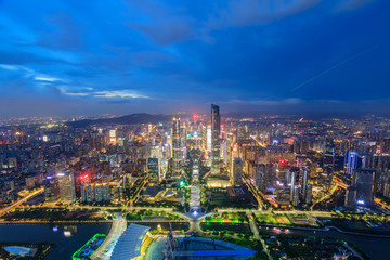 俯瞰廣州珠江新城夜景