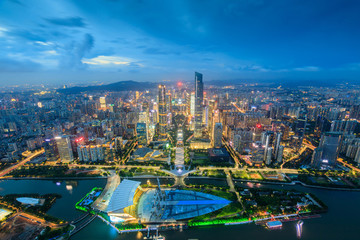 俯瞰廣州珠江新城夜景