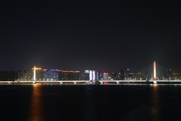 杭州復(fù)興大橋夜景
