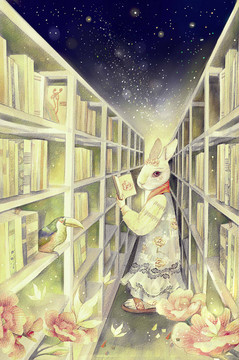 兔子看書