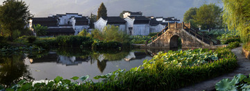 安徽呈坎古村全景圖