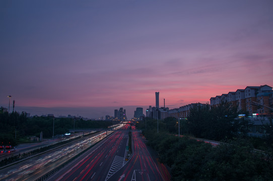 城市晚霞云彩