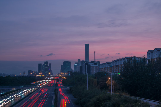 城市夕陽晚霞