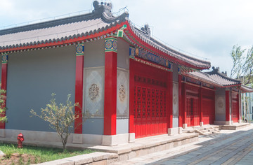 中式紅色古建筑
