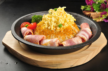 芝士咖喱培根飯