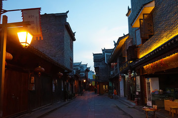乾州古城老街夜景