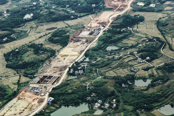高速公路建設(shè)航拍