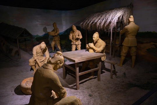 古代陶瓷作坊生產(chǎn)場(chǎng)景