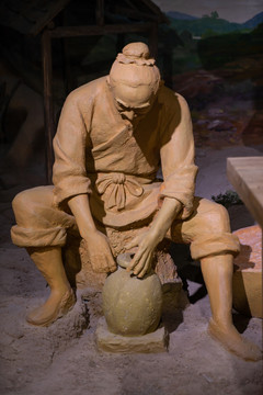 古代陶瓷作坊生產(chǎn)場(chǎng)景