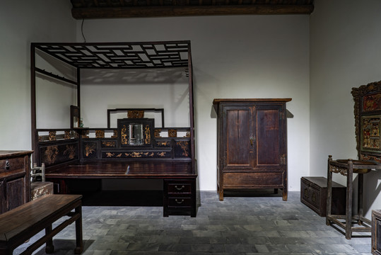 古代臥室家具生活場景