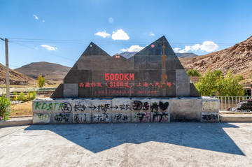 拉孜318國道標志