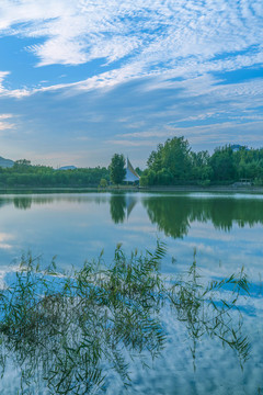 碧水藍(lán)天青州堯王湖風(fēng)景