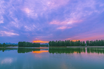 青州南陽湖唯美晚霞