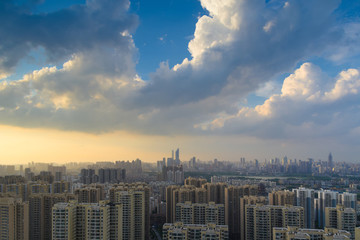 武漢夏日城市夕陽風(fēng)光